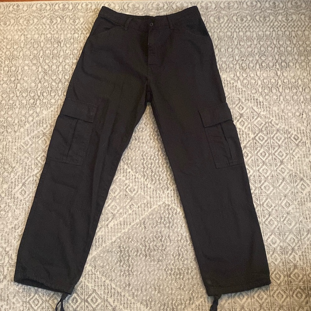Zara Mens Black Cargo Pants.